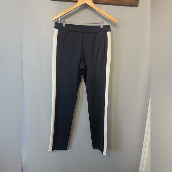 Tory Burch Sport Navy & White stripped casual joggers Small w ankle zippers - Picture 11 of 11
